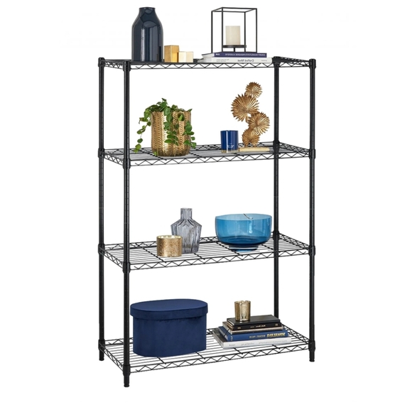 WS-T54-BlackThis 4-shelf wire shelving unit from Dkeli is perfect for storing - Picture 3 of 5